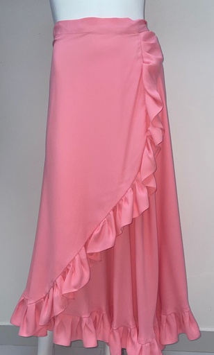 [99201171] Chic Ruffle Wrap Rose Skirt 