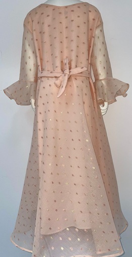 [25561559] Pretty Golden Mesh Dress with Inner Lining