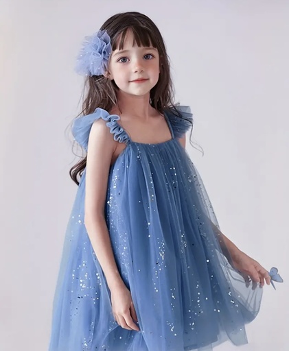 Sequinned Mesh Suspenders Tulle Dress