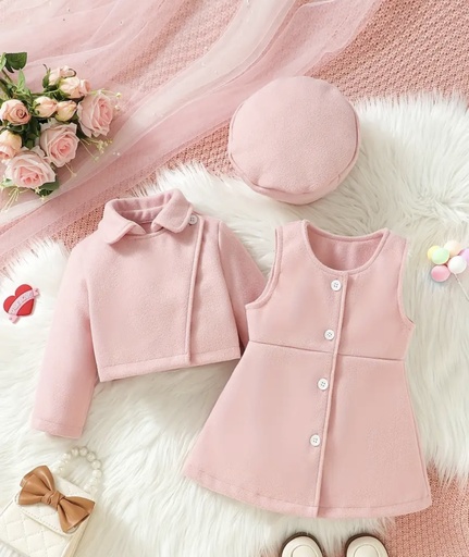 Cozy three pieces pink Girls Set