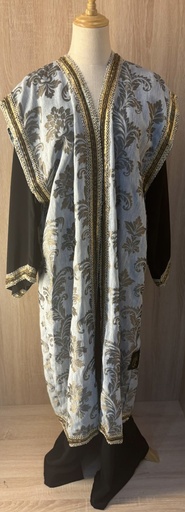 [72328967] Bisht style blue golden embroidery abaya