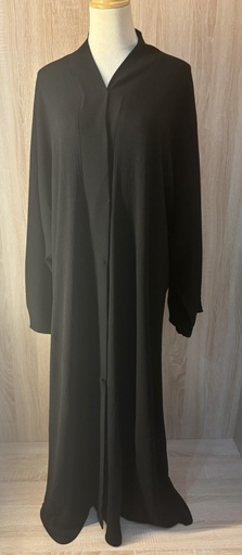 [72328969] Plain black woven abaya