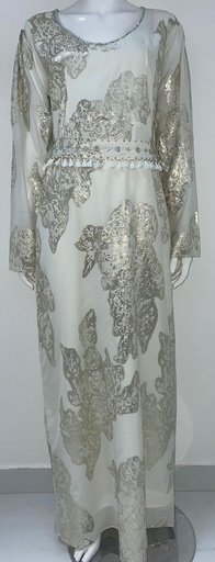 [15922636] Wedding Dress With Silver Sequin Design