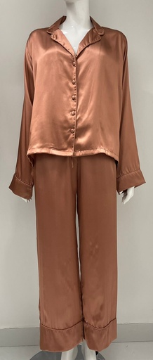 Chic Satin Silk Pajama Ensemble