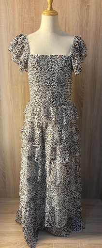 Tiger print summer ruffles Dress
