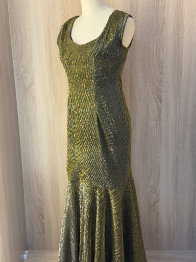 [79929048] Golden flair Dress