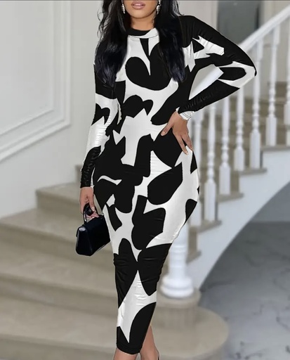Vibrant black & white bodycon Dress