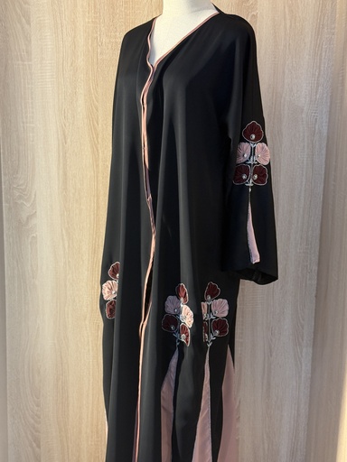 Elegant Floral Hand Beaded Abaya