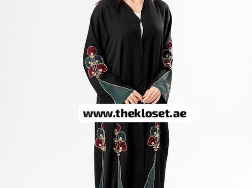 Elegant Floral Hand Beaded Abaya