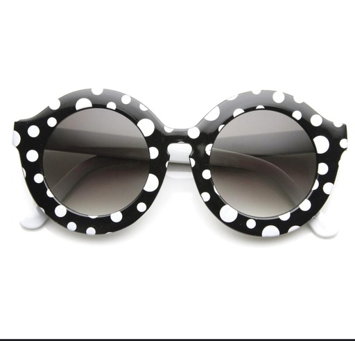[34937639] Women’s Polka Dot Oversized Round Sunglasses