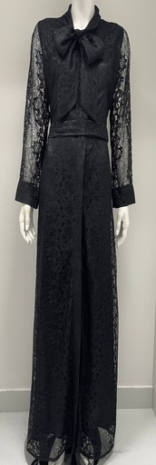 [27731091] Elegant Black Lace Evening Dress