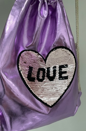 GLITTERY DRAWSTRING SCHOOL AND GYM BACKPACK