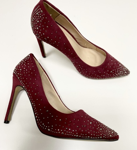 [22194851] Glamorous Sequin Stiletto Burgundy Heels