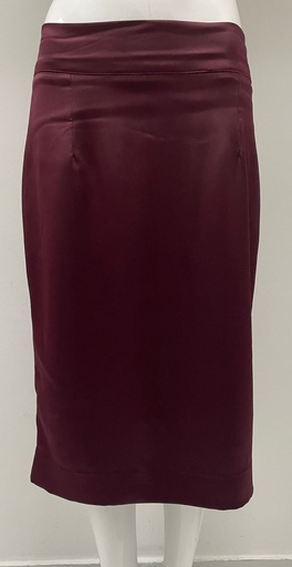 [41254808] High-Waist Skirt Dark Maroon
