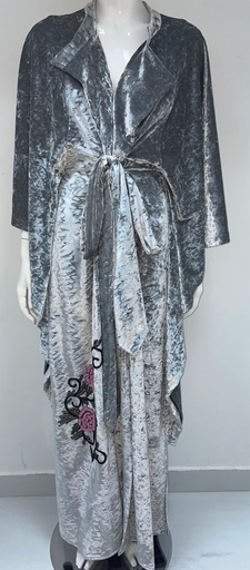 [35273705] Metallic Effect Velvet Abaya