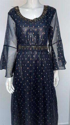 [67454514] Chic Black Maxi Dress