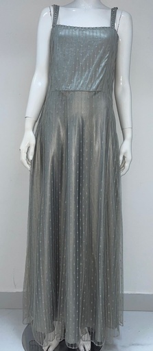 [47374830] Silver Grey Chic Sleeveless Maxi Dress 
