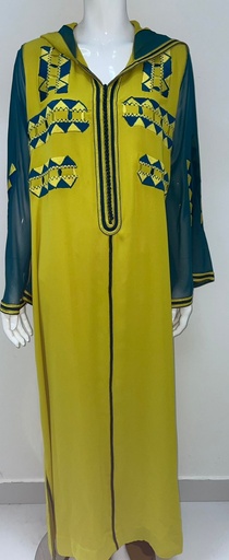 [70933172] Fashionable Yellow Jalabiya