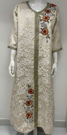[79929346] Silver Embellished Floral Dress
