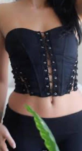 [00029358] Tie Up Sexy Corset Top
