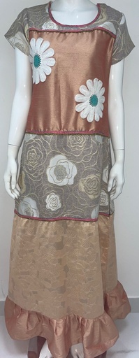 [79929366] Elegant Handcrafted Dress with Short Sleeves