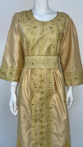 [79929371] Elegant Traditional Dress With Belt