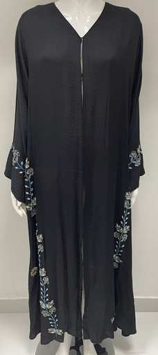 [00029396] Fashionable Abaya with Intricate Beaded Floral Design