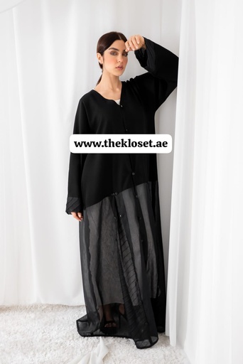 [00029416] Black Stylish Abaya