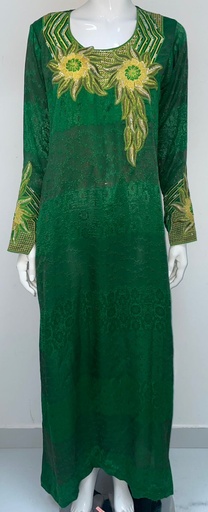 [66794831] Chic Green Floral Dress