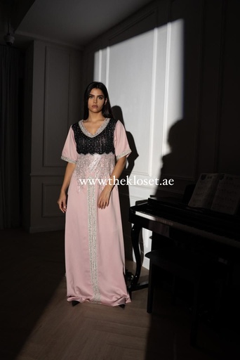 [79929437] Elegant Peach Pink Long Dress