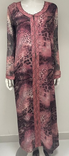 [79929443] Elegant Leopard Print Jalabiya