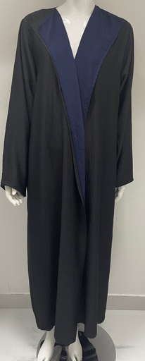 [72329450] Black abaya Enhanced with a Vibrant Blue Overlay