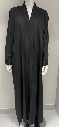 [72329470] Black open abaya adorned with side embellishments