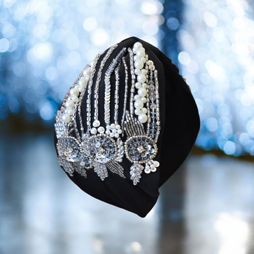 Pearl Beaded Headband turban 