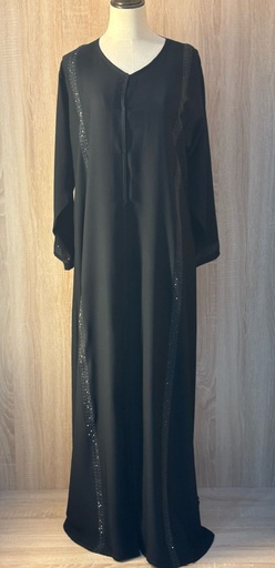 [72329570] Black Abaya with Sequins