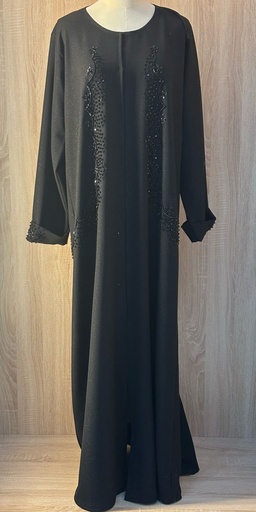 [72329572] Black Abaya with Beaded