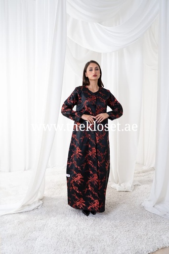 [72329581] Elegant Hand Made Floral Abaya