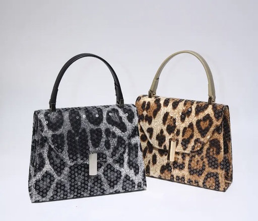 Elegant leopard print sequins bag 