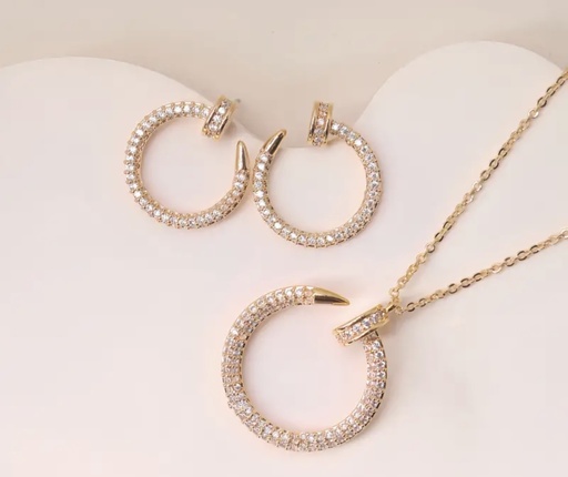 [00029614] Nail loop golden jewelary set 