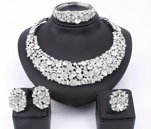 [00029619] Wedding luxurious crystal jewelary set 