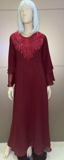[79929679]  Elegant Sequins Maroon Dress