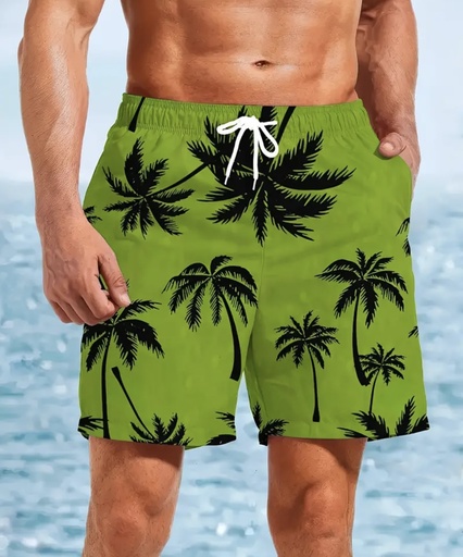 Men's Green Palm trees Beach Shorts 