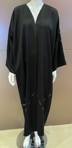 [72329774] Stylish black abaya beautifully decorated with crystals