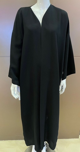 [72329775] Elegant black abaya with a beautiful design on both sides