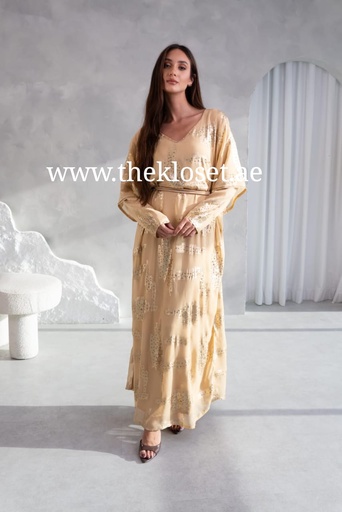 [79929787] beautiful golden handmade dress