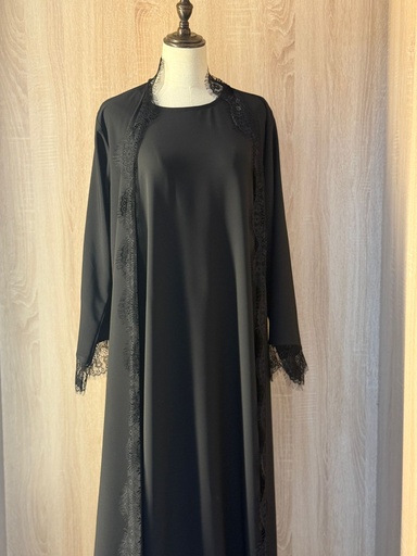[72329813] Black lace abaya