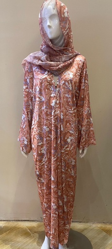 [72329864] FLORALLNE BRONZE ABAYA 