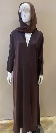 [72329865] Elegant dark brown open abaya