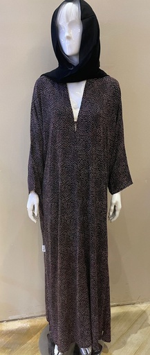 [72329867] Black and Red patterned abaya for a stylish and versatile look
