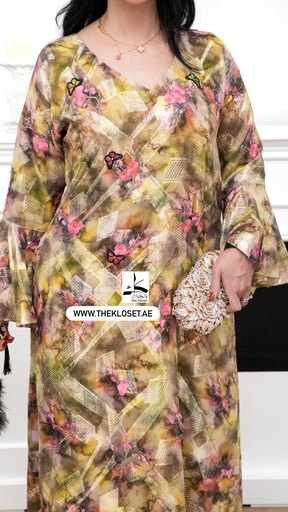 [79929873] Elegant Dress With Beautiful Flower Design